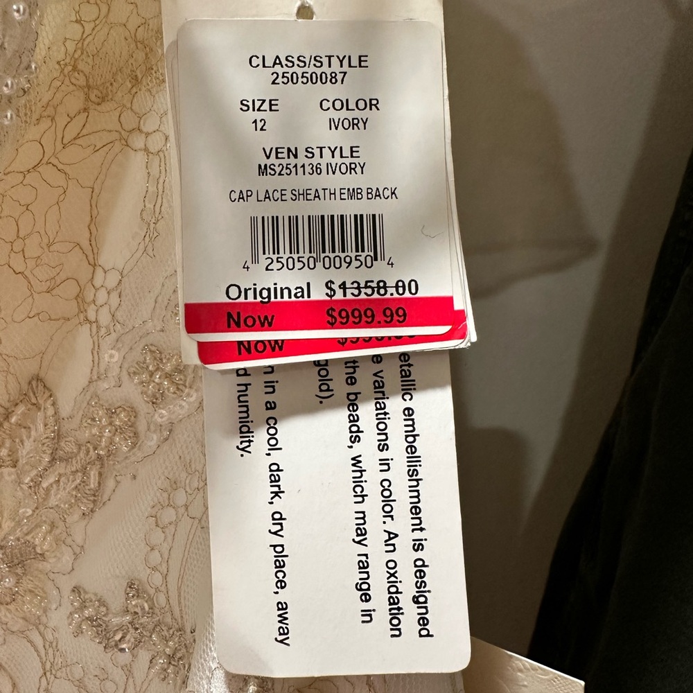 Melissa Sweet Lace Gown in Cream from David’s Bridal
